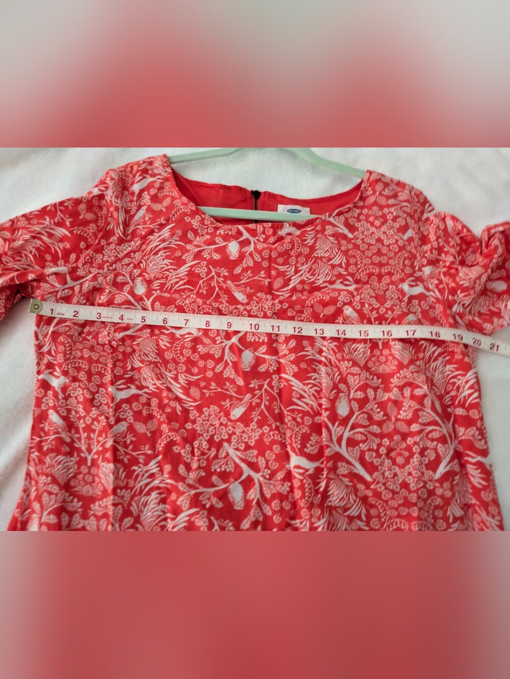 EUC Old Navy bright orange woodland animal print 3/4-sleeve mini dress - Picture 4 of 4